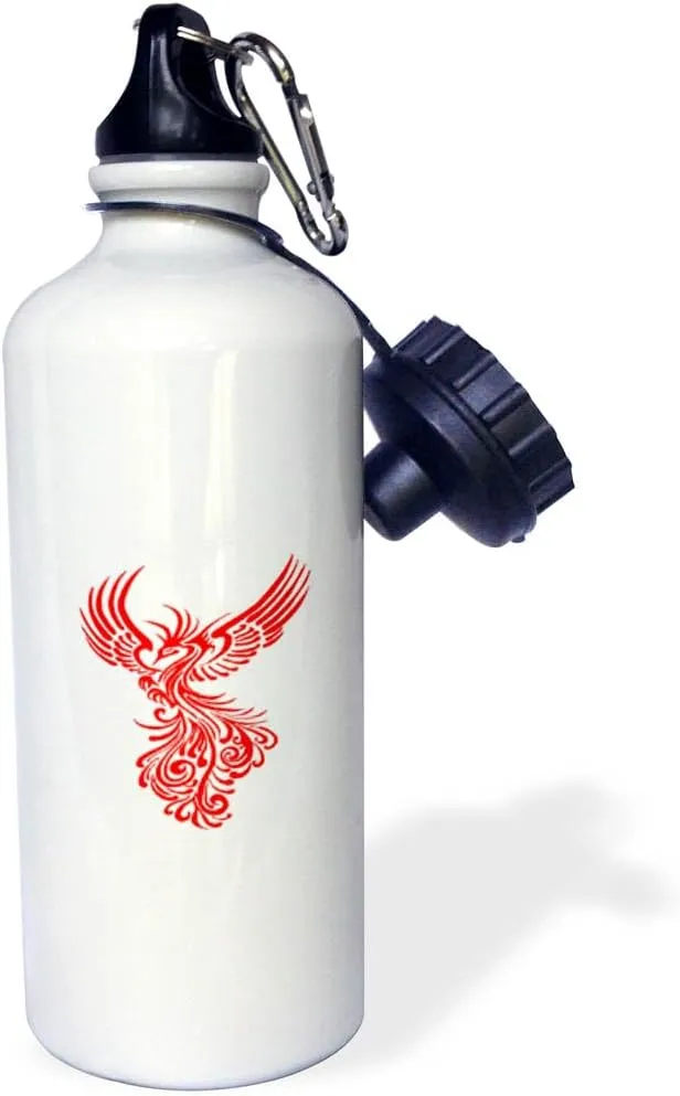 3dRose Mythical Phoenix Creature In Flight Artistic Illustration Red - Water Bottles (wb-384923-1)