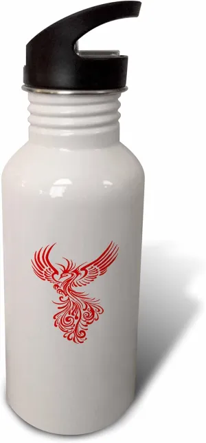 3dRose Mythical Phoenix Creature In Flight Artistic Illustration Red - Water Bottles (wb-384923-2)