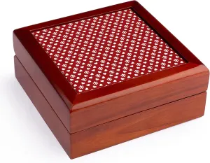 3dRose Red and White Hearts and Fleur De Lis Pattern, Jewelry Box jb-210912-1