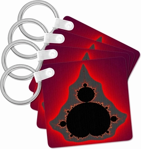3dRose, Red Fractal Ora - Buda, Key Chain