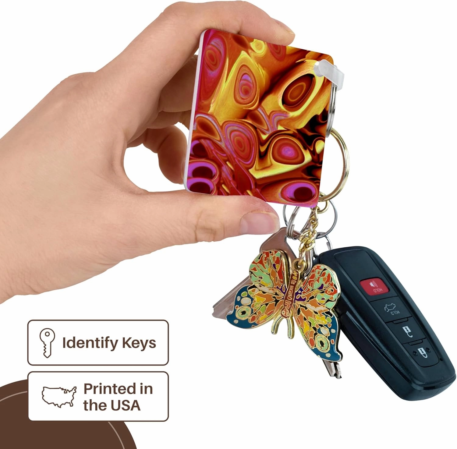 3dRose, Surreal gold and pink alien rocket about to shoot off into space, Key Chain