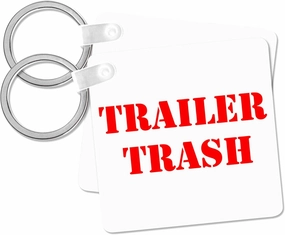 3dRose, Trailer Trash Red, Key Chain
