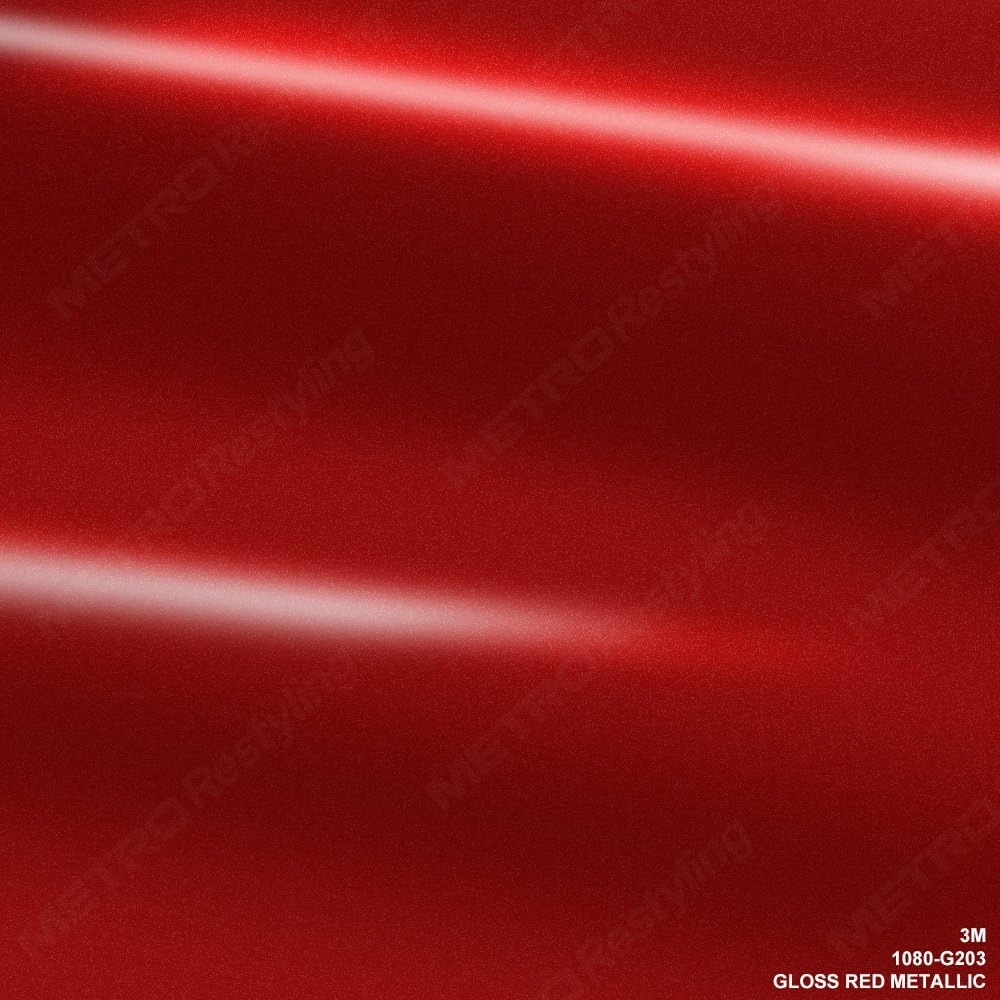 3M 1080 G203 Gloss RED Metallic 5ft x 3ft (15 sq/ft) Car Wrap Vinyl Film