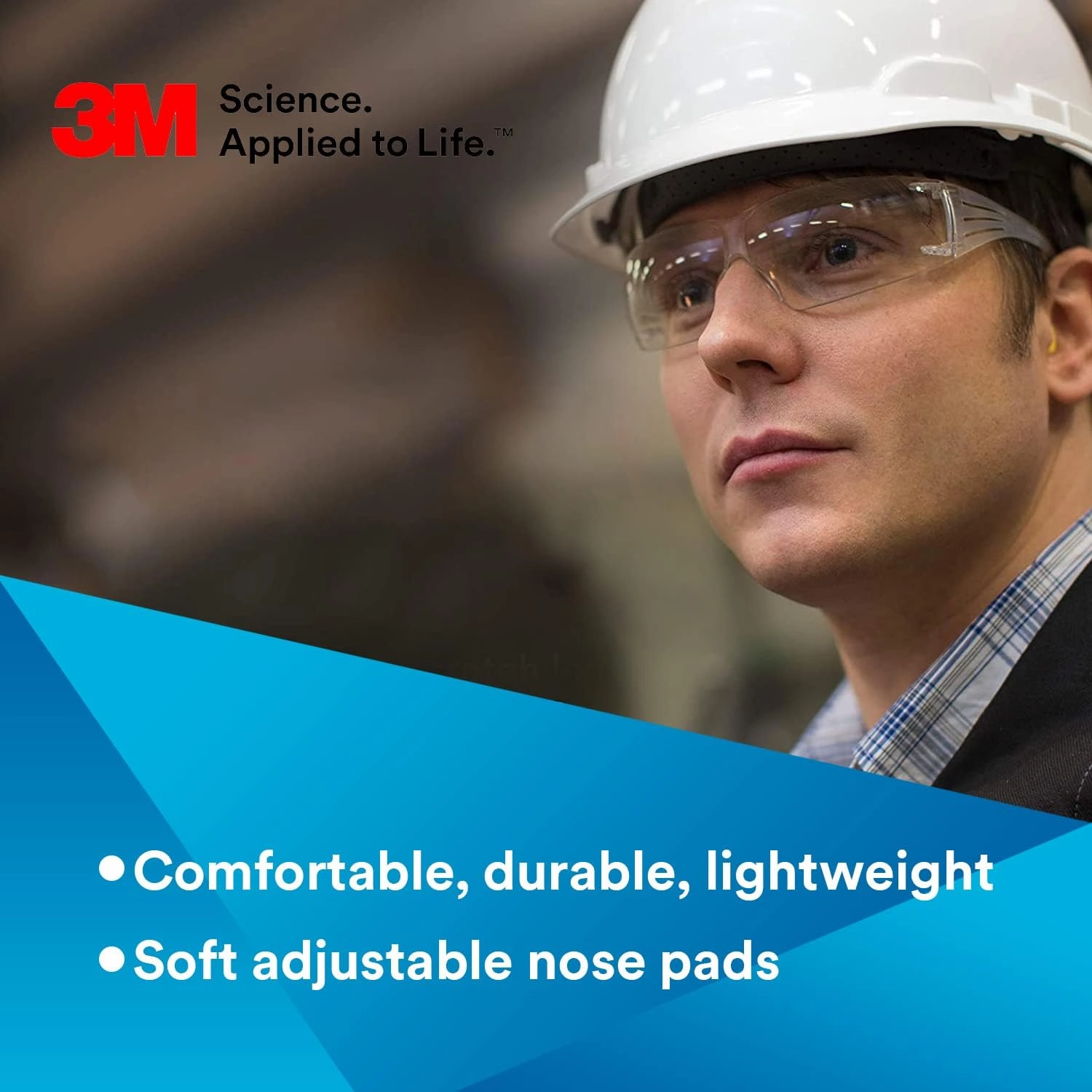 3M Safety Glasses, SecureFit, 20 Pack, ANSI Z87, Anti-Fog Anti-Scratch Clear Lens, Clear Frame, Flexible Temples