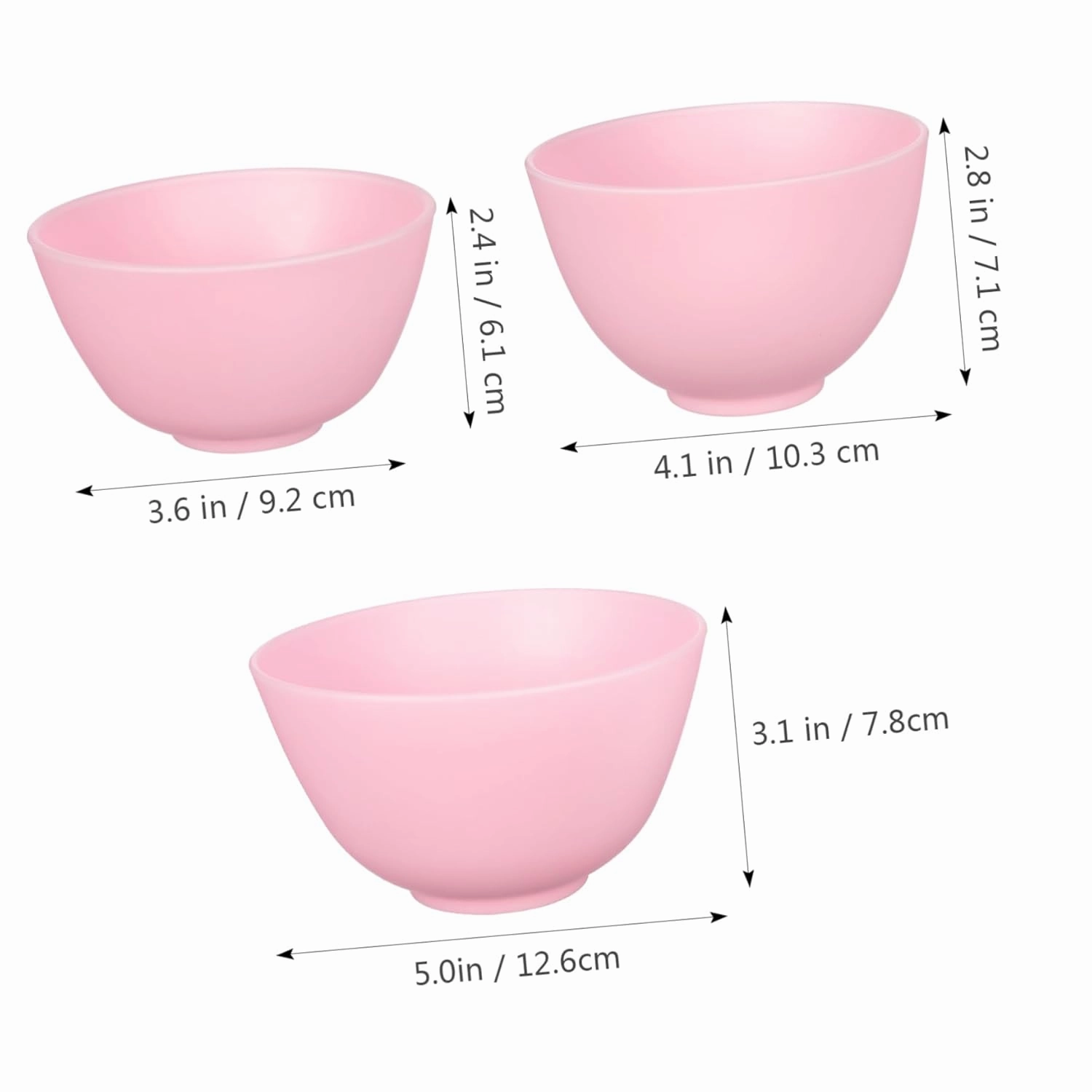 3pcs Mask Bowl Green Glitter Makeup Facial Mask Glitter Lip Gloss Waxing Beauty Bowl Tint Mud Mask Mixing Bowl Beauty Salon Bowl DIY Mask Tools Pink Gogogmee