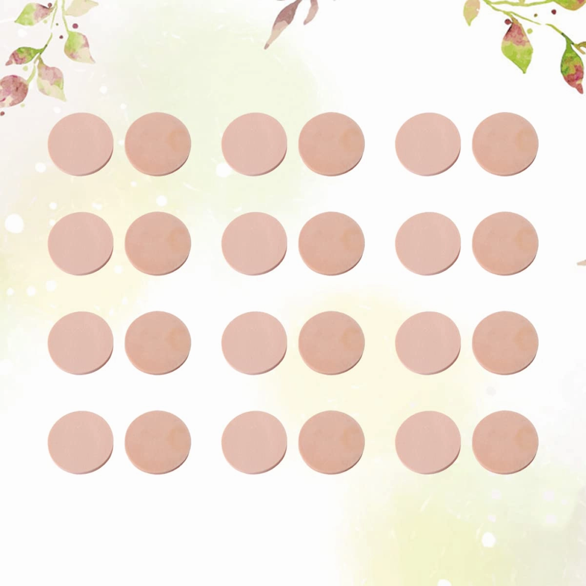 3sets Makeup Removal Pads Latex Cotton Round Powder Puff Fade-resistant Portable Comfortable Makeup Sponge 24pcs*3