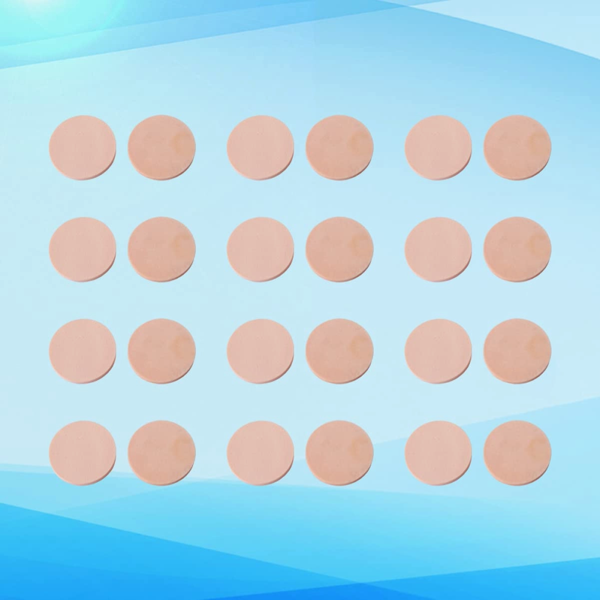 3sets Makeup Removal Pads Latex Cotton Round Powder Puff Fade-resistant Portable Comfortable Makeup Sponge 24pcs*3