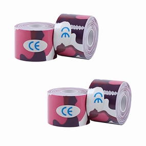 4 Rolls Kinesiology Tape, Water Resistant and Hypoallergenic, 2 In x 16.4 Ft Cotton Athletic Tape for Muscle Support, Elastic Sport Tape for Muscle Pain Relief and Joint Support (Camouflage Pink)