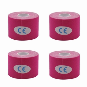 4 Rolls Kinesiology Tape, Water Resistant and Hypoallergenic, 2 In x 16.4 Ft Cotton Athletic Tape for Muscle Support, Elastic Sport Tape for Muscle Pain Relief and Joint Support (Rose Red)