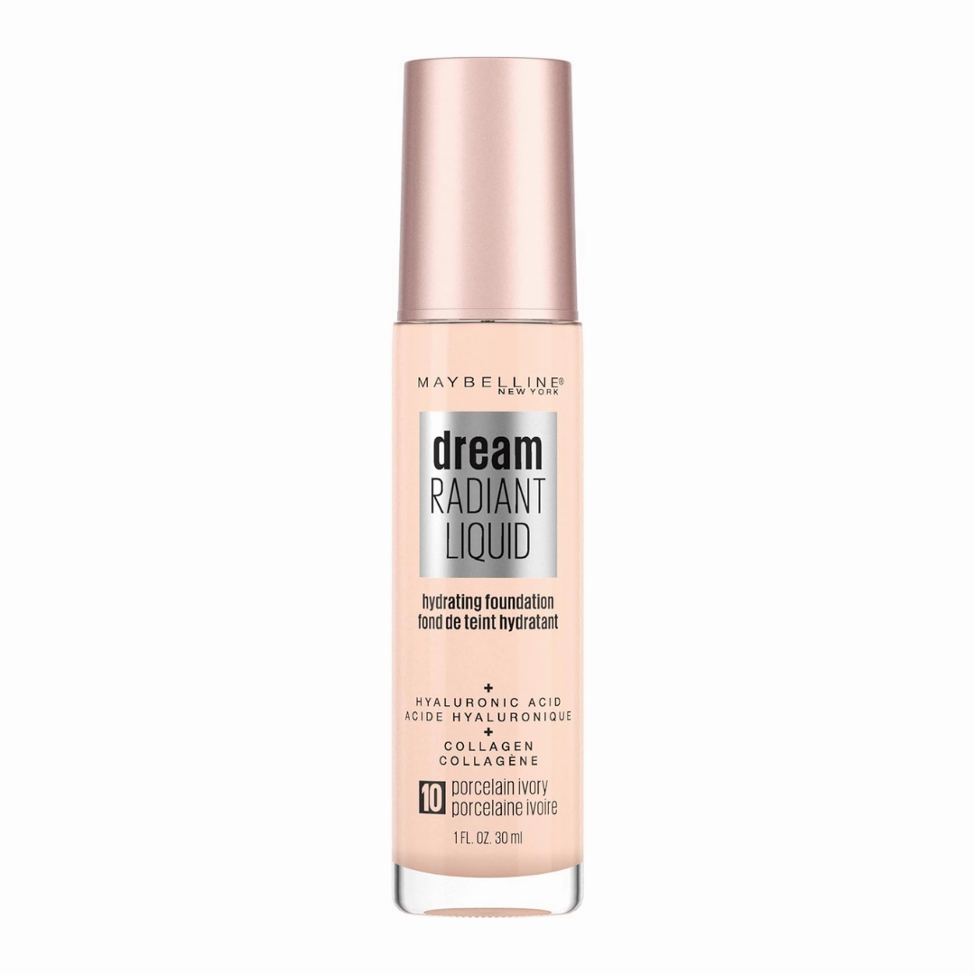 4 x Maybelline Dream Radiant Liquid Foundation 30ml 10 Porcelain Ivory