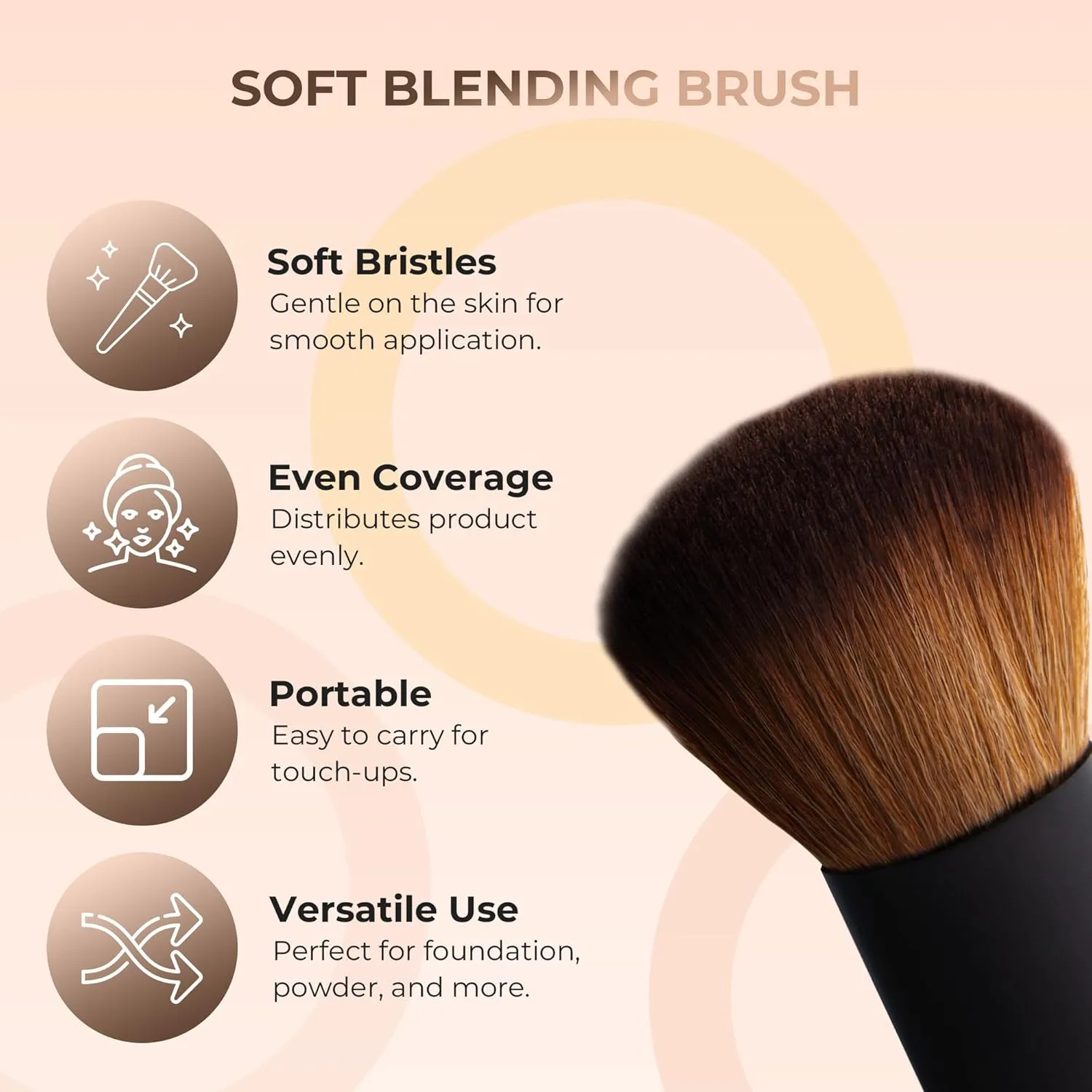 4pc Full Size Kit (Cocoa) Mineral Makeup Matte Translucent Loose Foundation   Kabuki Brush   Concealer   Finishing Setting Powder   Bare Face Full Coverage SPF 30 All Skin Types Waterproof