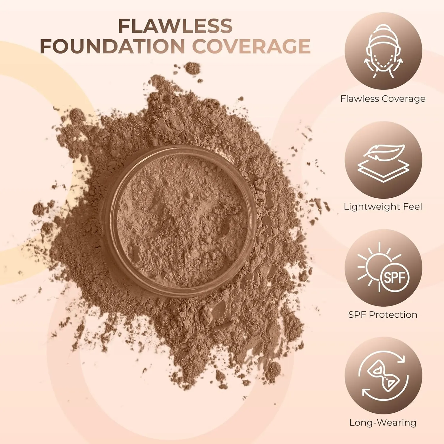 4pc Full Size Kit (Cocoa) Mineral Makeup Matte Translucent Loose Foundation   Kabuki Brush   Concealer   Finishing Setting Powder   Bare Face Full Coverage SPF 30 All Skin Types Waterproof