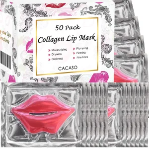 50 Pcs Lip Mask Sheet - Crystal Lip Masks, Moisturizing Rose Pink Lip Masks, Anti-Chapped, Anti-Wrinkle