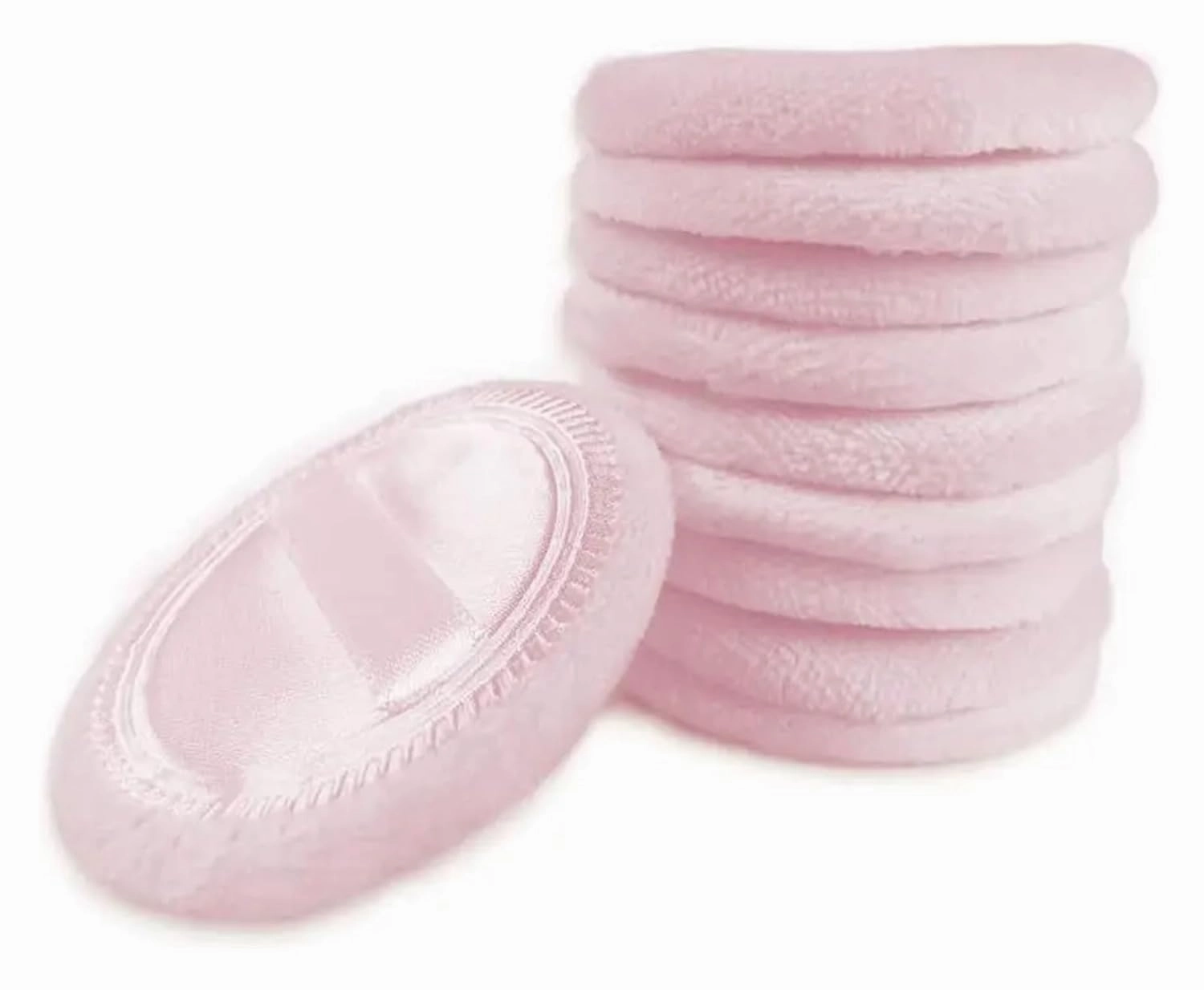5pcs Powder Puff Cotton Cosmetic Powder Makeup Puffs Pads Makeup with Ribbon Face Powder Puffs for Loose and Foundation(Pink 5 PCS)