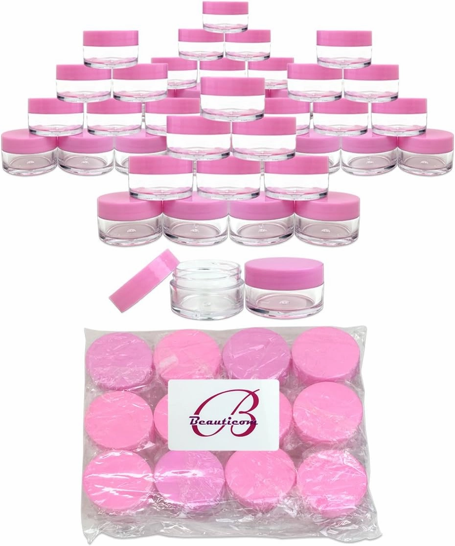 600 x Beauticom 20g gram Pink Lid Small Jar Containers for Sample Lotion Cream Powder Lip Balm Makeup Cosmetic etc
