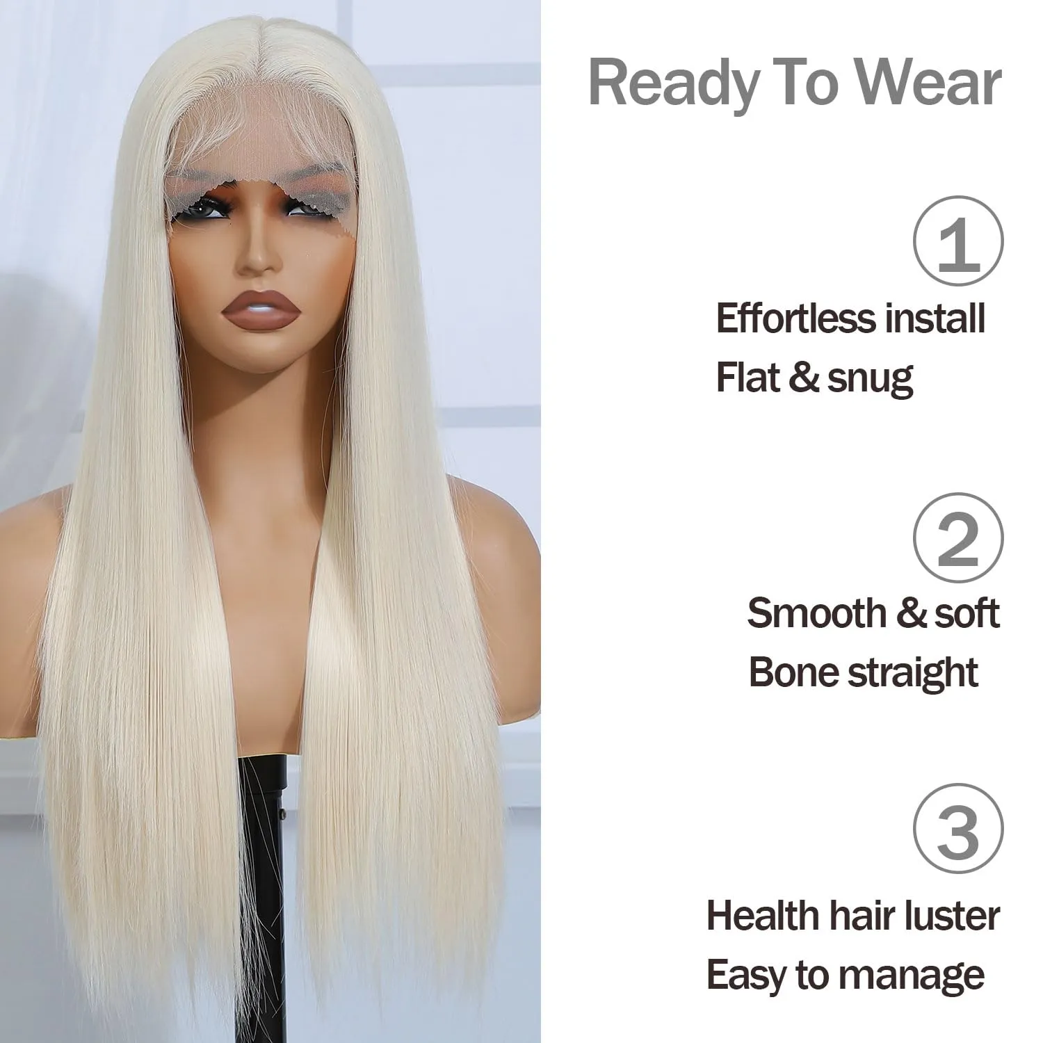 613 Blonde Lace Front Wig Pre Plucked Synthetic Lace Front Wig Wear And Go Glueless Wig HD Lace Front Wigs for Women Long Silk Straight Natural Wig with Baby Hair 26 Inch