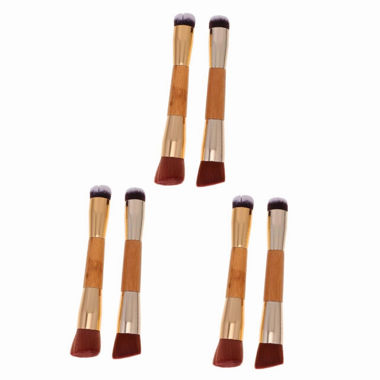 6pcs Double Ended Loose Powder Brushes for Makeup High-density Blush Application Portable Handle for Contouring and Highlighting for Women