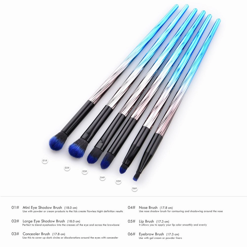 6pcs Makeup Brushes Set Foundation Powder Eyeshadow Eyeliner Lip Brush Tool Liner Brush