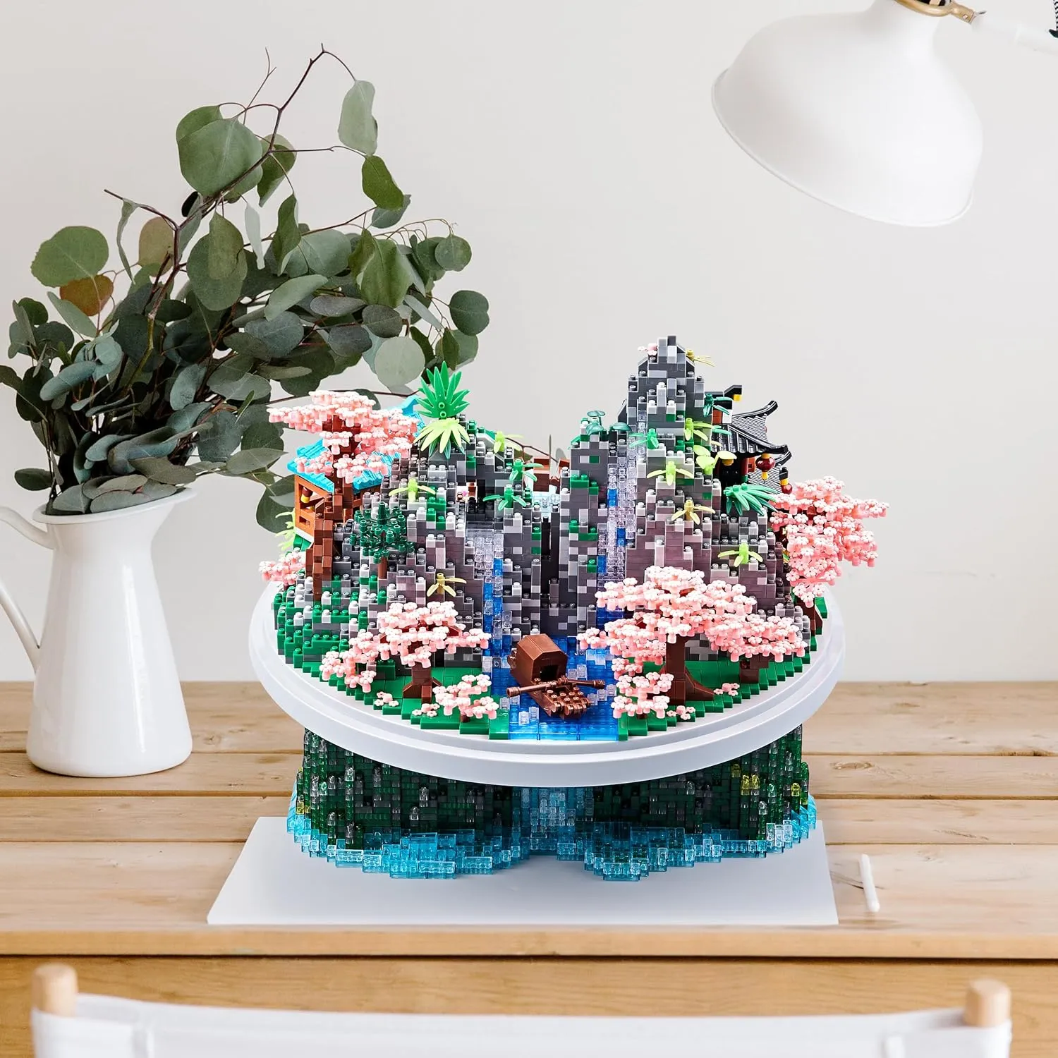 7626 PCS Micro Building Blocks Set Chinese Peachtree Model for Adults Decorative Creative Toy Present for Children Age of 14  Cherry Blossom Tree Building Set