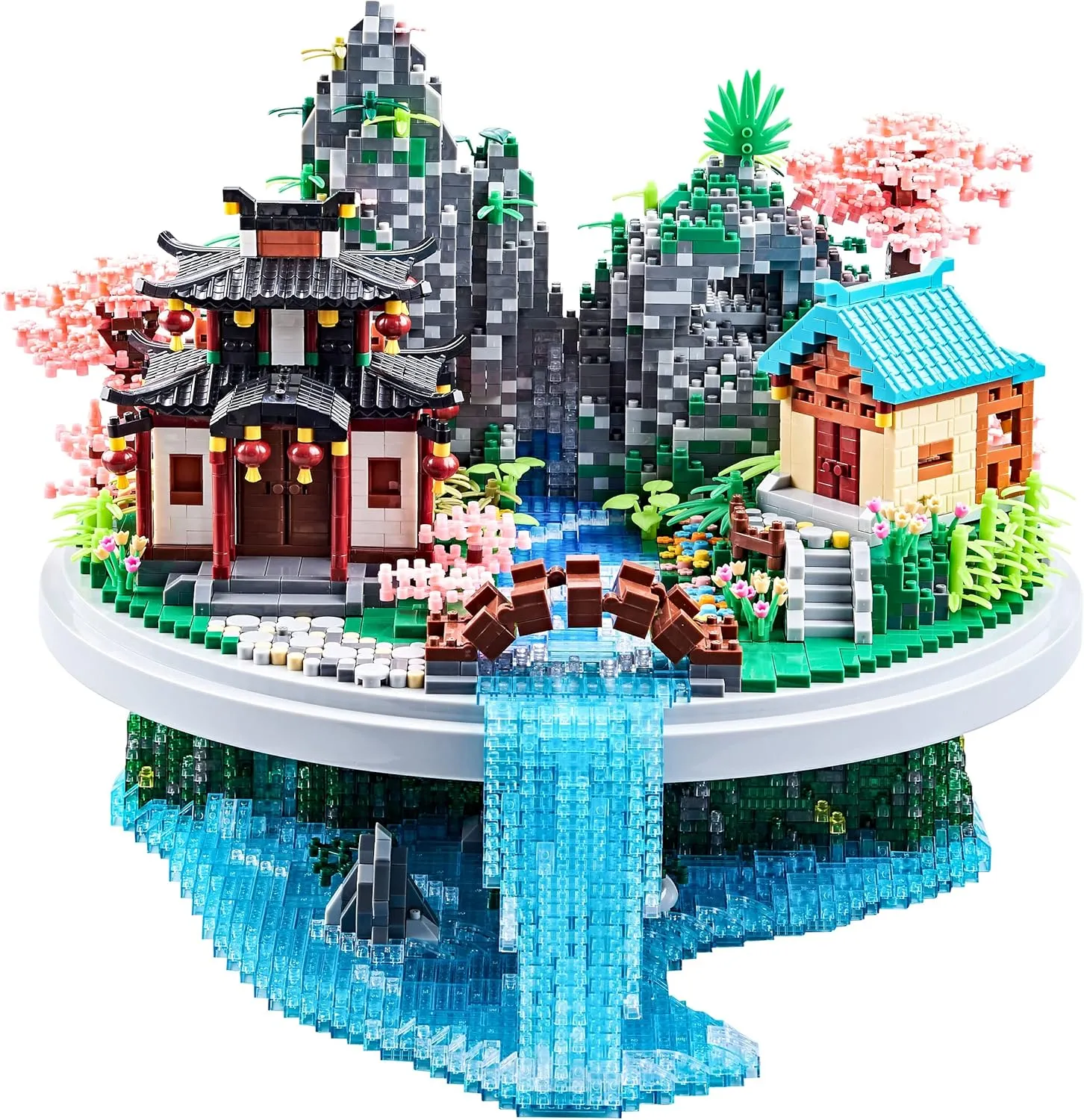 7626 PCS Micro Building Blocks Set Chinese Peachtree Model for Adults Decorative Creative Toy Present for Children Age of 14  Cherry Blossom Tree Building Set