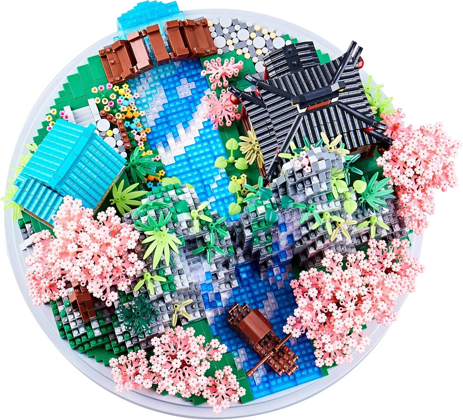7626 PCS Micro Building Blocks Set Chinese Peachtree Model for Adults Decorative Creative Toy Present for Children Age of 14  Cherry Blossom Tree Building Set