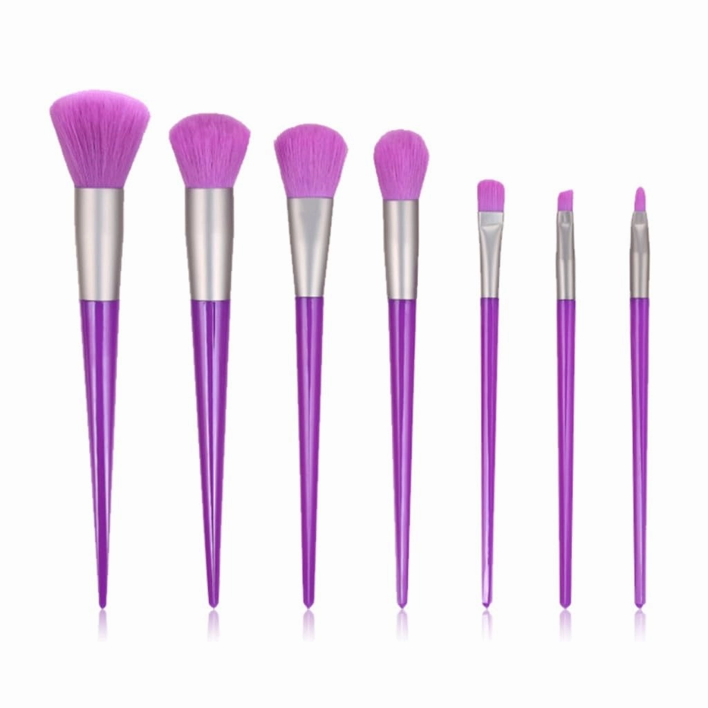 7 Fluorescent Makeup Brushes Set Diamond Powder Eye Shadow Beauty Tools