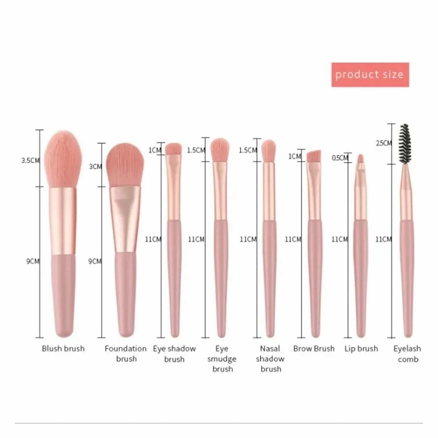8 Pcs Makeup Brush Set Mini Foundation Powder Blush Eyelash Shadow Concealer Brush Professional Brush Cosmetic Kit Makeup new(Green)