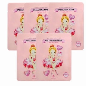 [ peach and ] Ballerina Face Mask Sheet for Kids, Children | Facial Mask made with 100% Cotton (5pcs)