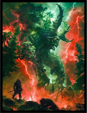 (Red/Green Monster) - 100ct Matte TCG/MTG Card Art Sleeves by Ai Armor