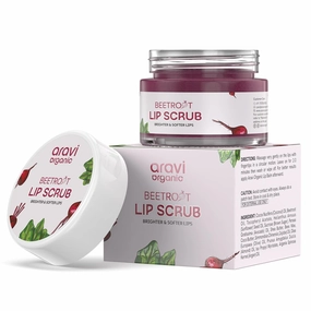 Aaarrraavi Organic Beetroot Lip Scrub with Shea Butter & Cocoa Butter – For Dark, Chapped & Pigmented Lips – Suitable for Men and Women – 15 gm