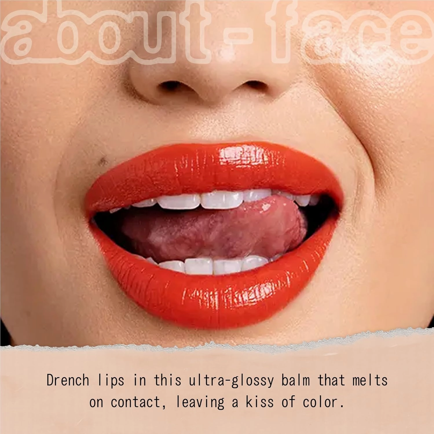 about-face Cherry Pick Lip Color Butter – High-Shine, Hydrating Lip Balm with Pomegranate Flower Extract & Cherry Butter – Vegan, Cruelty-Free, Clean Beauty – 0.06 oz (Orange Daze – Red Orange)