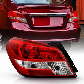 ACANII - For 2017 2018 2019 2020 Mitsubishi Mirage G4 Sedan Red Clear Tail Light Brake Lamp Replacement Driver Side