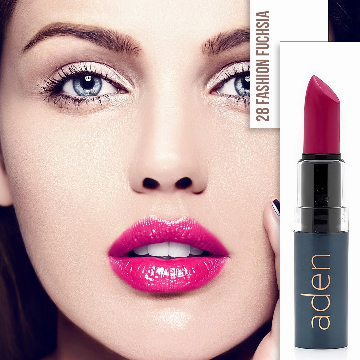 aden Hydrating Lipstick – 3.5gr – Non-Smudging & Light weight – Highly Pigmented & Long Lasting – MADE IN ITALY (28 Fashion Fuchsia)