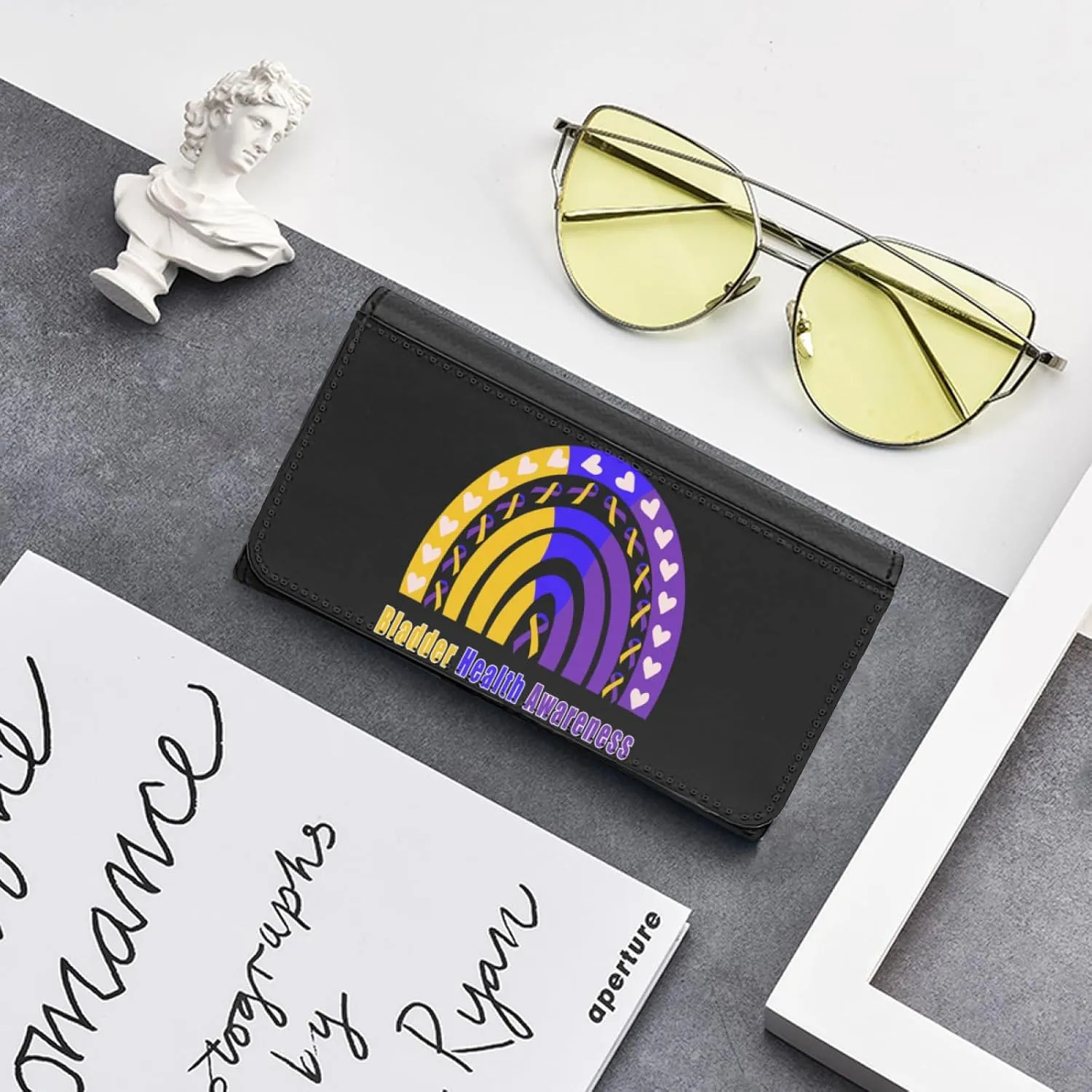 ADHA Awareness Orange Rainbow Hearts Sunglasses Case Eyeglasses Eyewear Reading Glasses Hard Holder