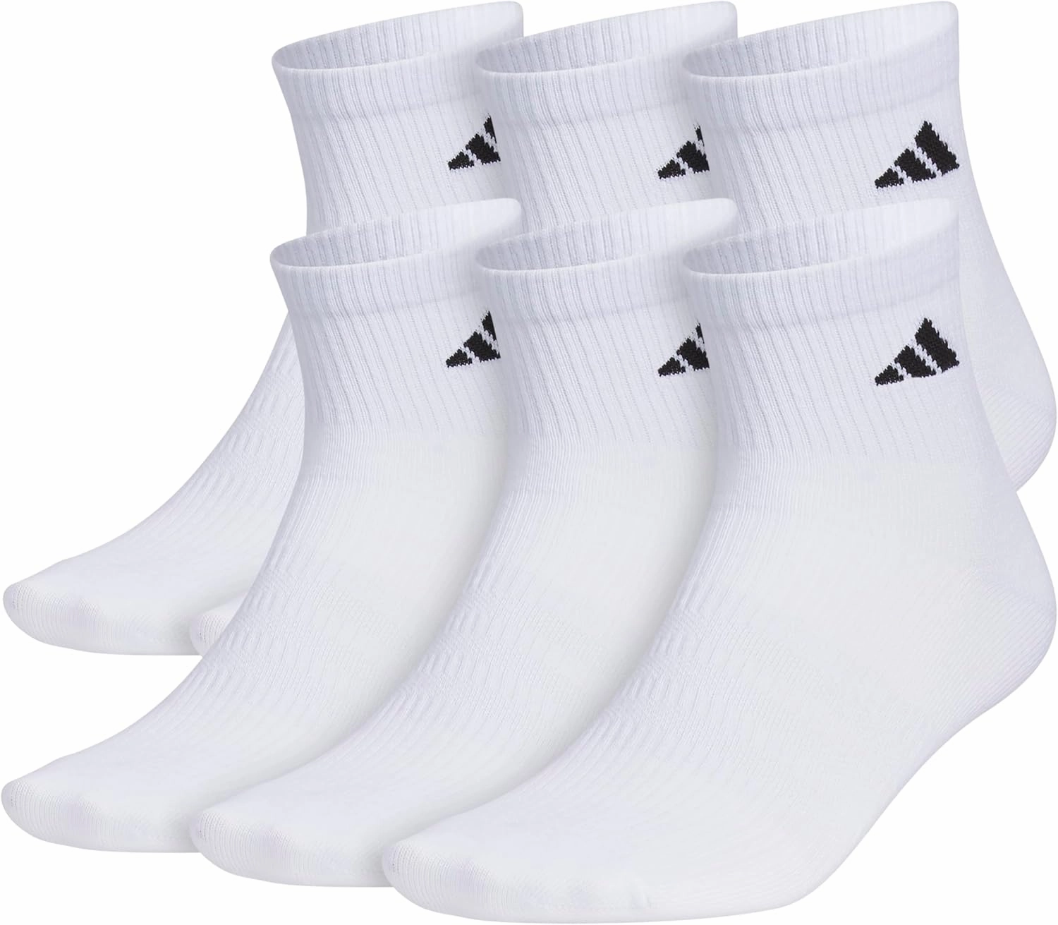 adidas Men's Superlite Quarter Socks 6-Pack, Durable, Lightweight, Athletic Breathable with Compression Arch Support