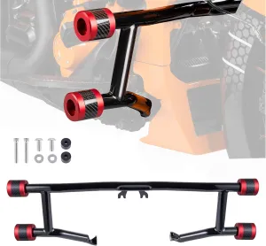 Advanblack Protek Front Performance High Way Peg Two Step Crash Bar for Harley Touring (Red CNC w/Carbon Inlay Slider)