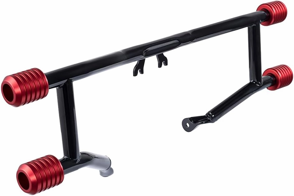 Advanblack Protek Front Performance High Way Peg Two Step Crash Bar for Harley Touring (Red CNC Slider)