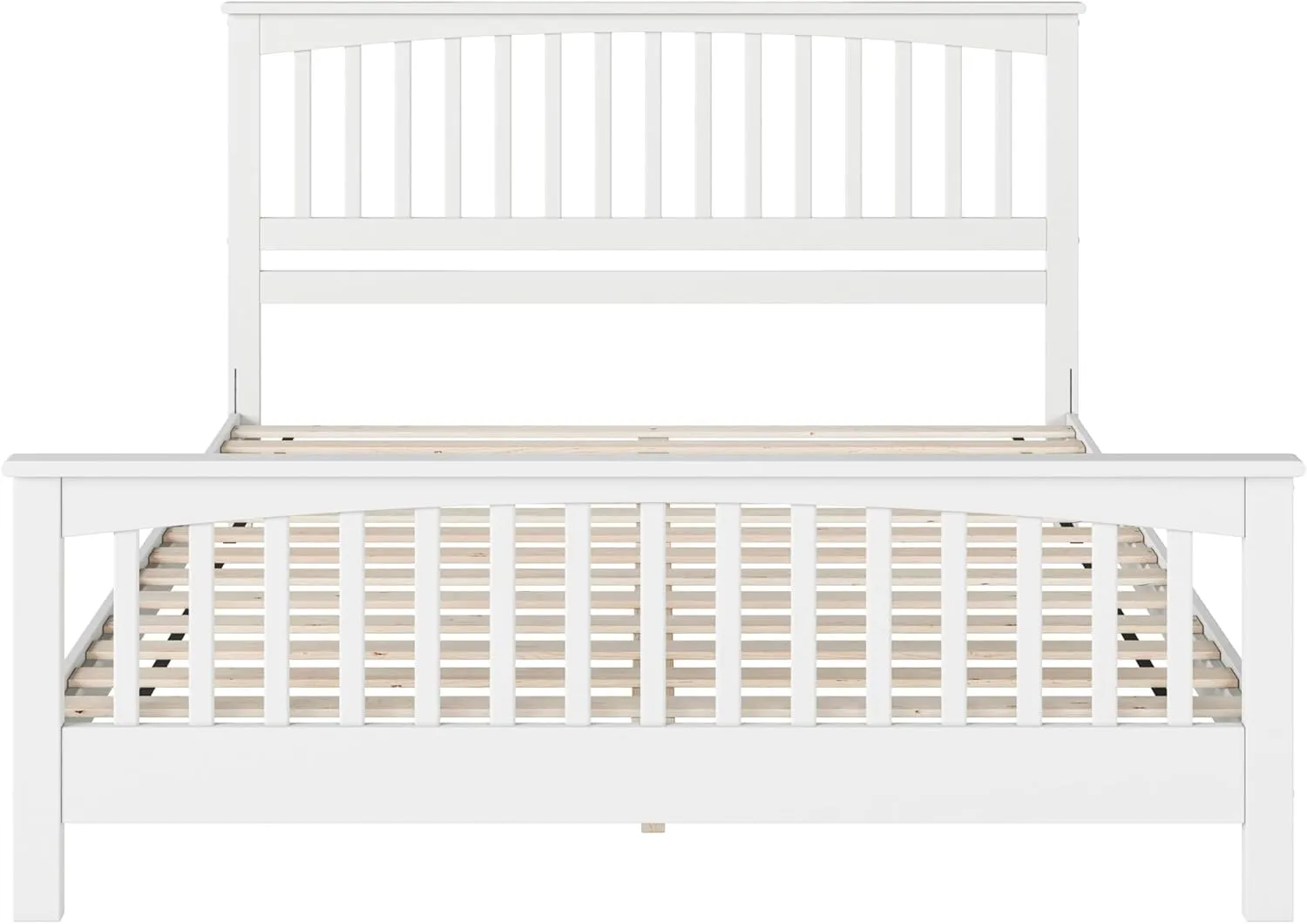 AFI, Camilla King Low Profile Platform Bed with Matching Footboard, White