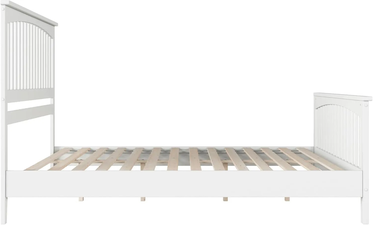 AFI, Camilla King Low Profile Platform Bed with Matching Footboard, White