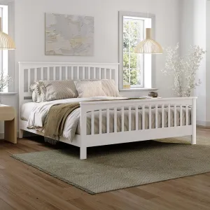 AFI, Camilla King Low Profile Platform Bed with Matching Footboard, White