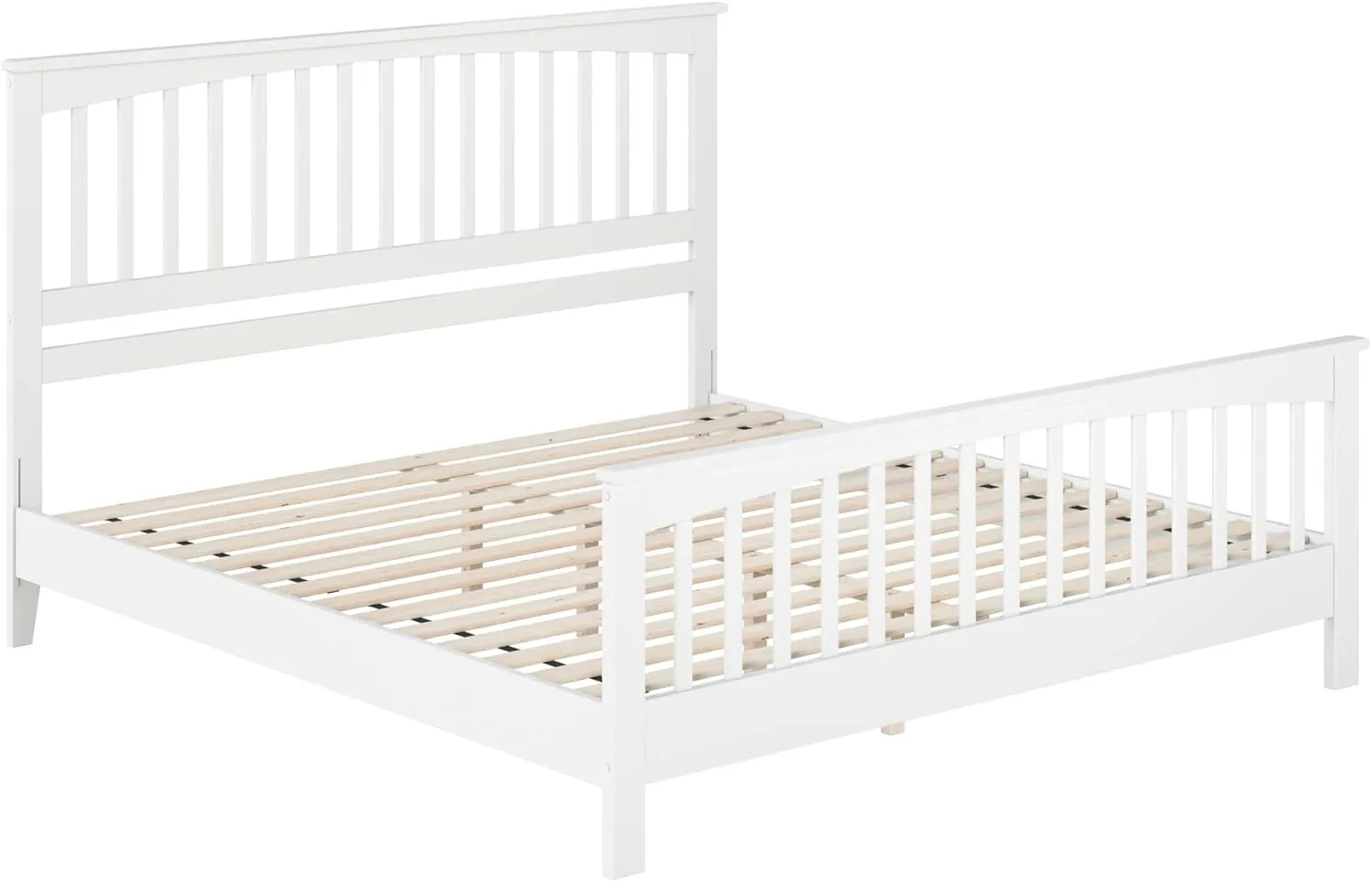 AFI, Camilla King Low Profile Platform Bed with Matching Footboard, White