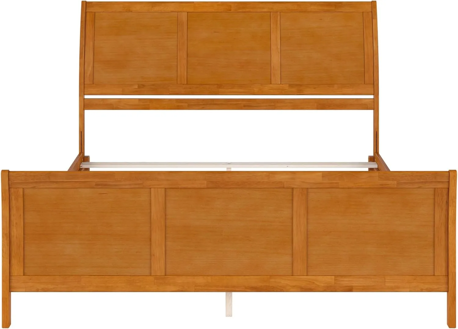 AFI Portland King Foundation Bed with Matching Footboard & Charging Station in Light Toffee