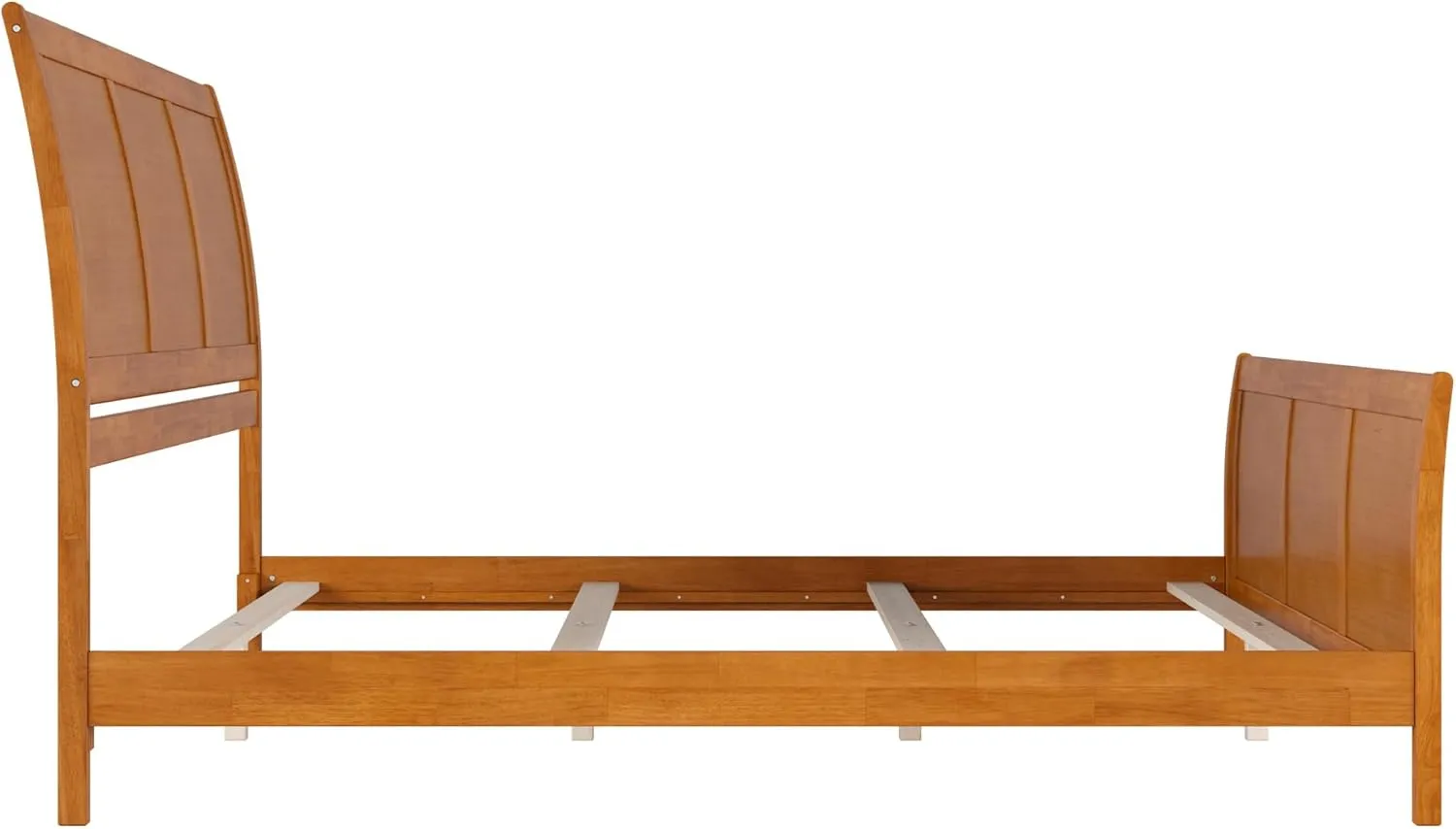 AFI Portland King Foundation Bed with Matching Footboard & Charging Station in Light Toffee