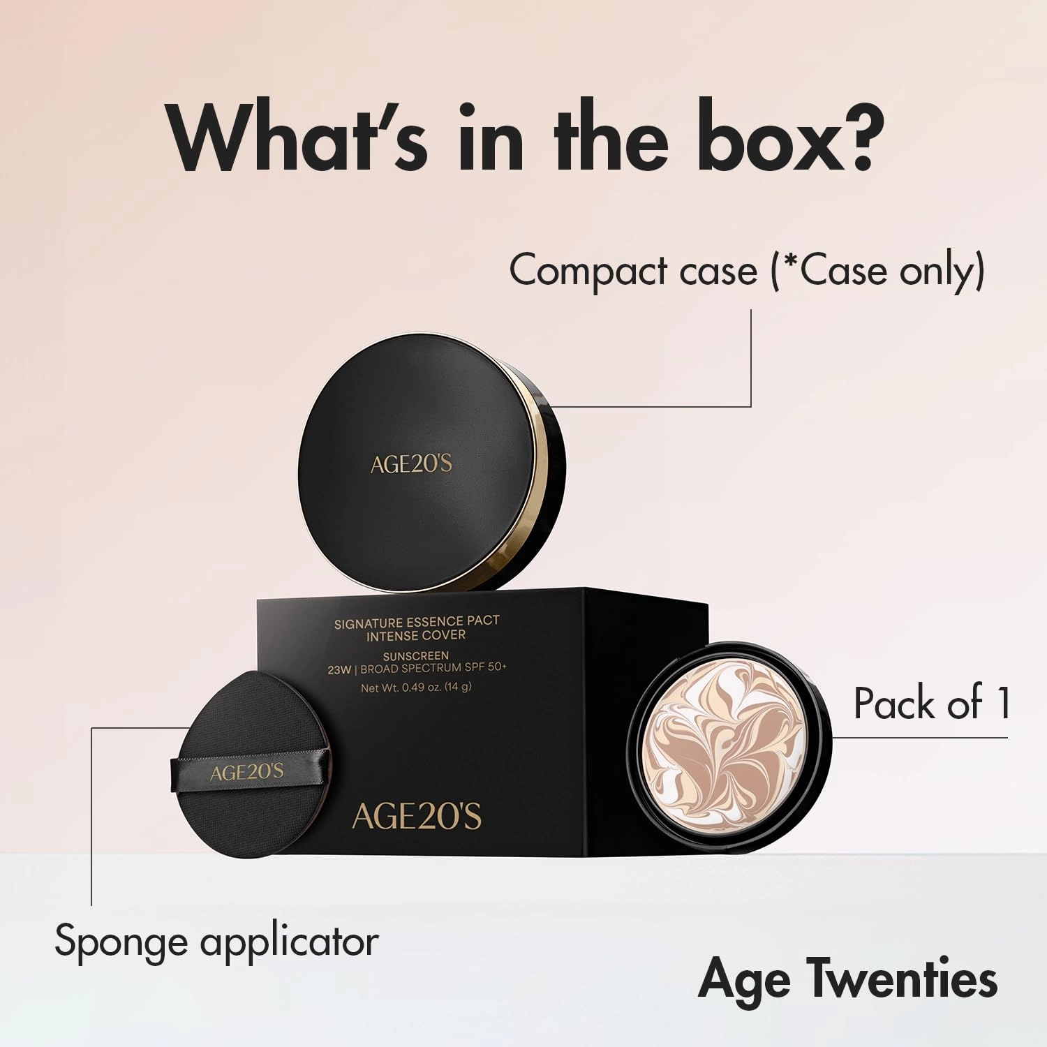 AGE20'S Signature Essence Pact SPF 50  | Pack of 1 | 29W CARAMEL | Cream Foundation, Dewy Finish, Natural Coverage | Korean Cushion Foundation