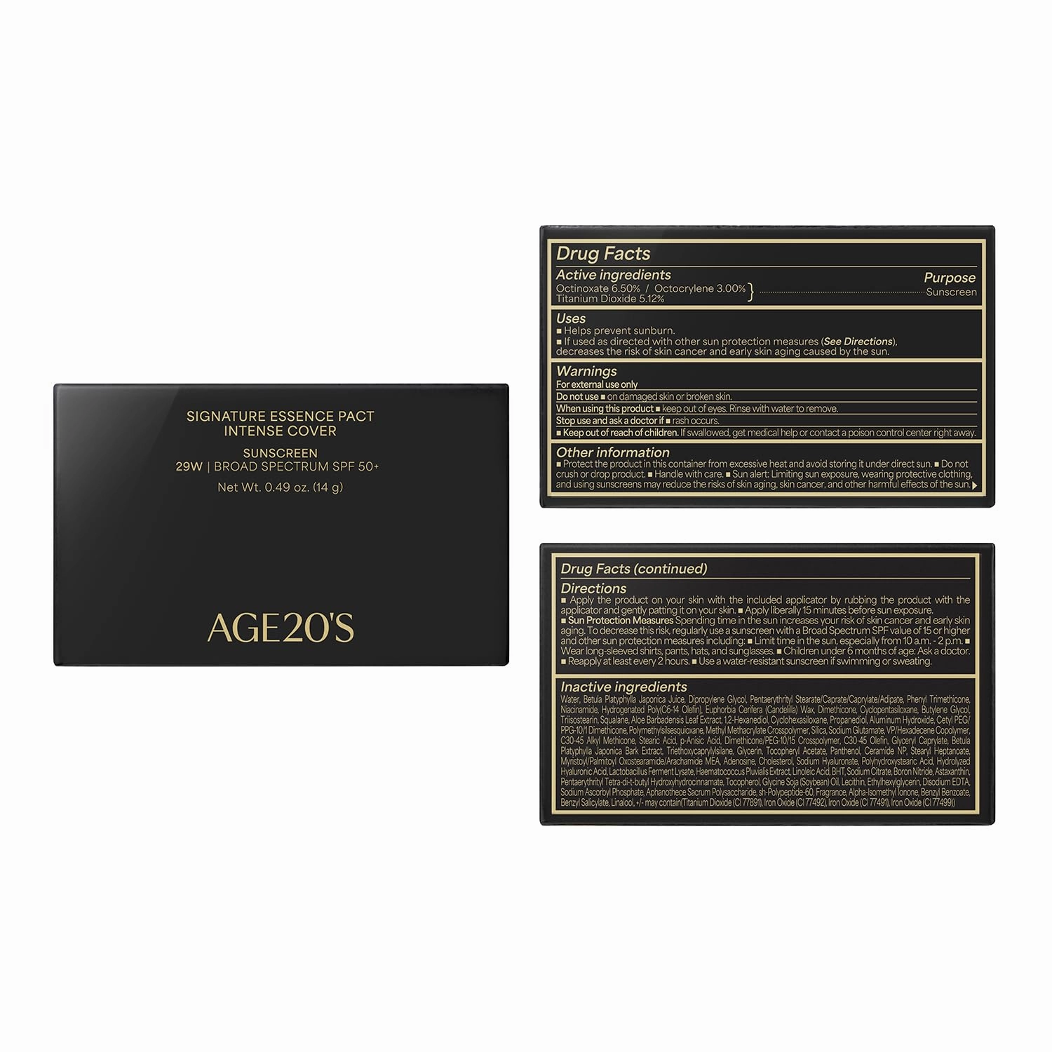 AGE20'S Signature Essence Pact SPF 50  | Pack of 1 | 29W CARAMEL | Cream Foundation, Dewy Finish, Natural Coverage | Korean Cushion Foundation