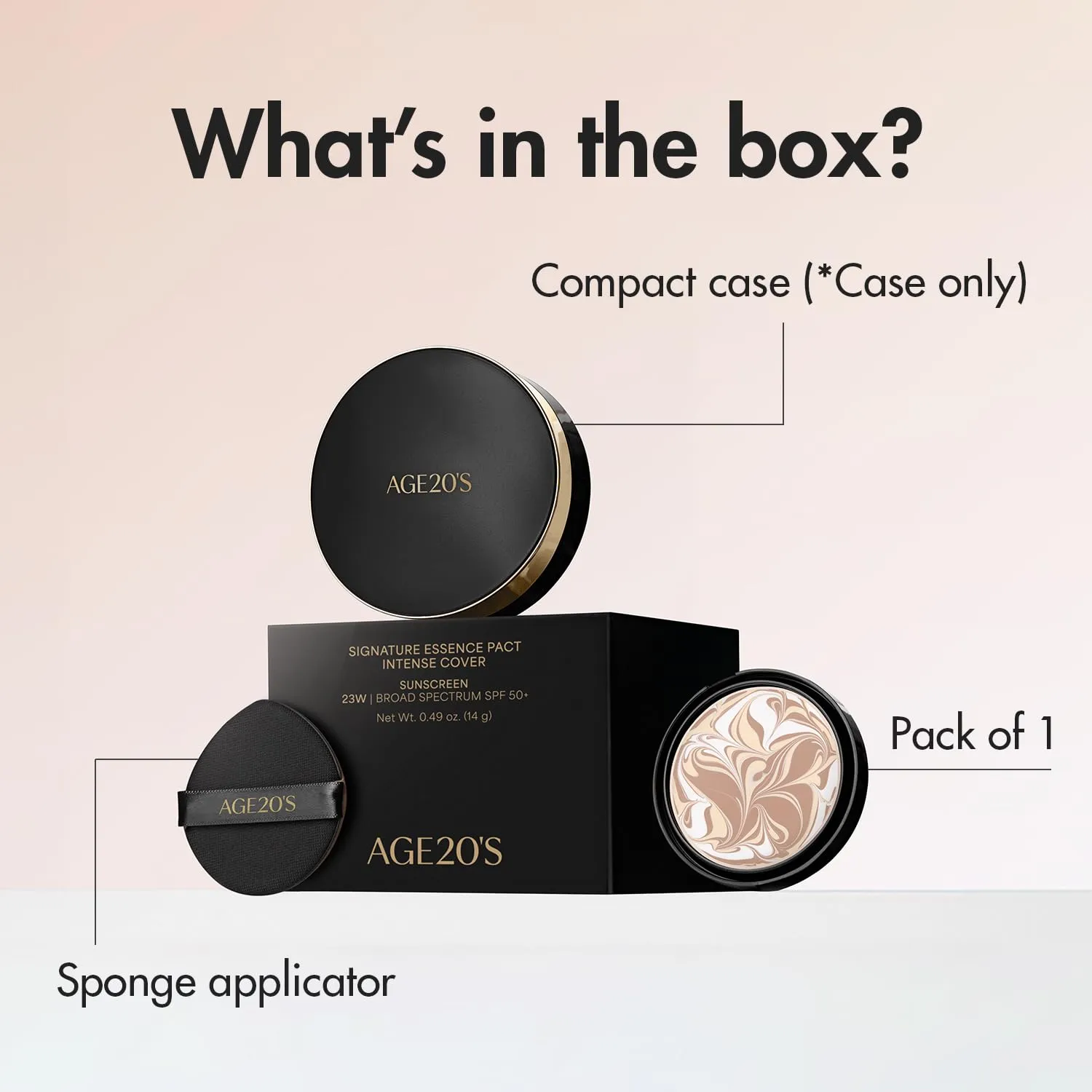 AGE20'S Signature Essence Pact SPF 50  | Pack of 1 | 29 Caramel | Cream Foundation, Dewy Finish, Natural Coverage | Korean Cushion Foundation