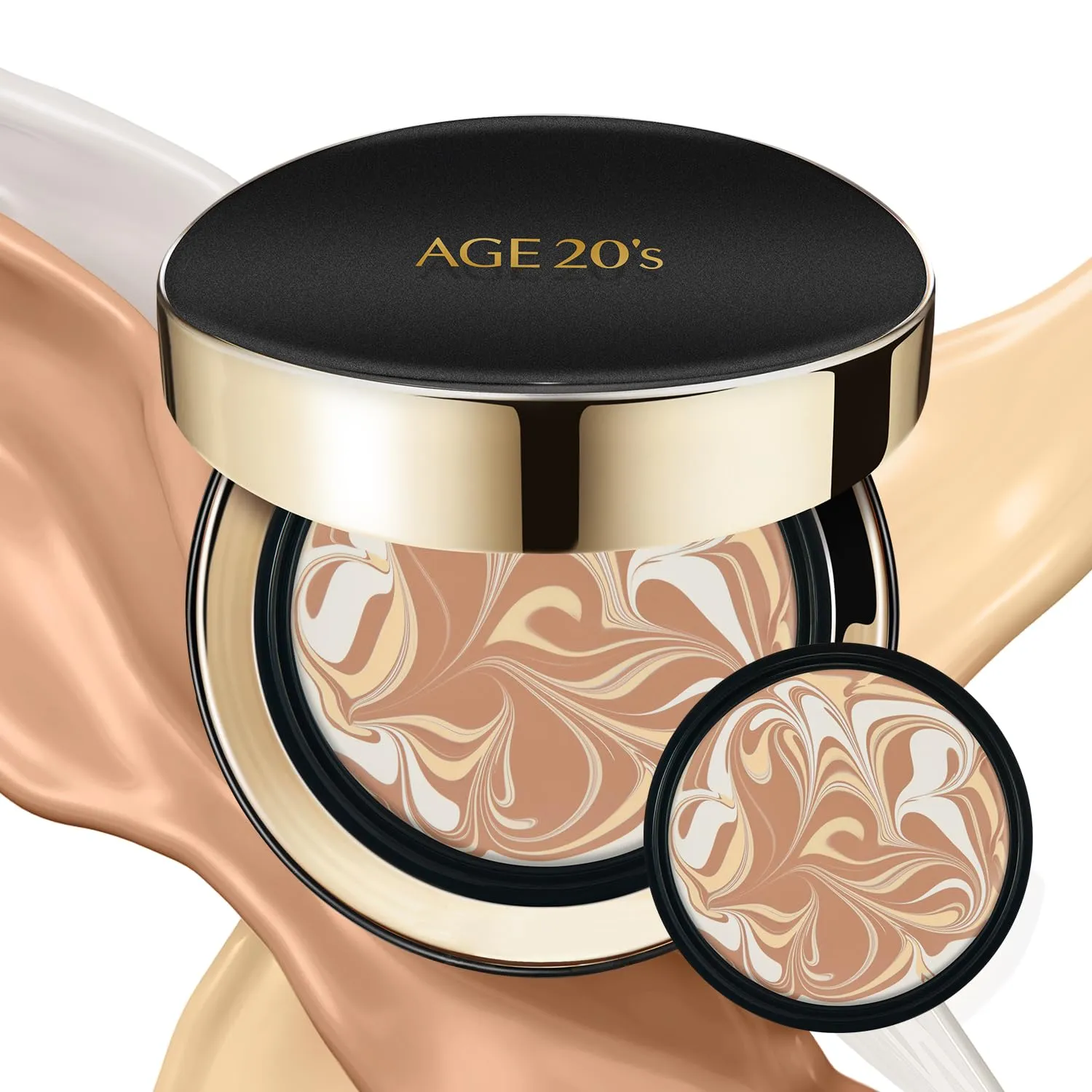 AGE20'S Signature Essence Pact SPF 50  | Pack of 2 | 23 Medium Beige | Cream Foundation, Dewy Finish, Natural Coverage | Korean Cushion Foundation