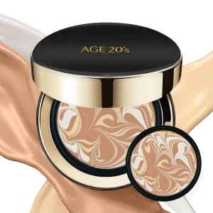 AGE20'S Signature Essence Pact SPF 50  | Pack of 2 | 23 Medium Beige | Cream Foundation, Dewy Finish, Natural Coverage | Korean Cushion Foundation