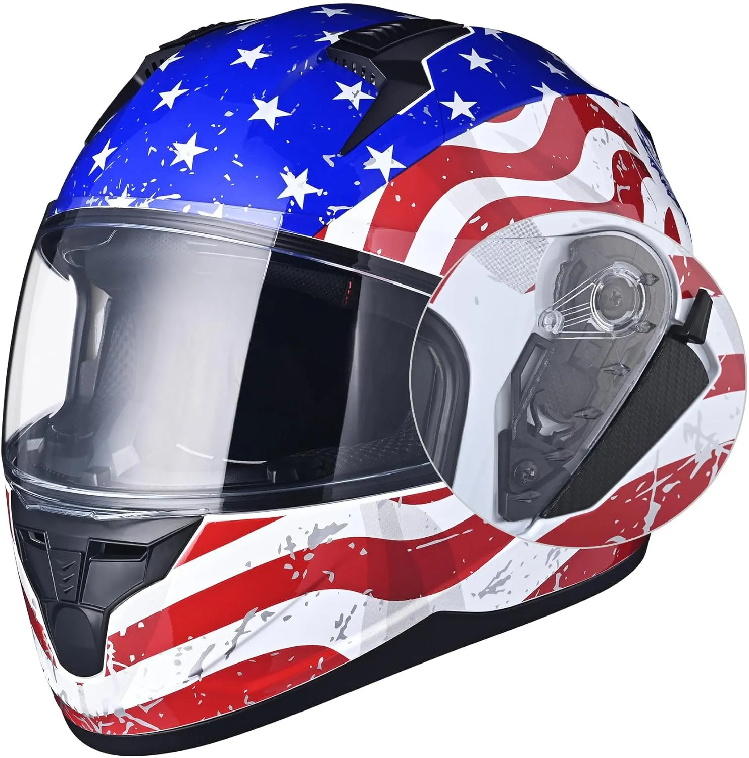 AHR Motorcycle Full Face Helmet Dual Visor Street Bike Lightweight DOT Approved Helmet Snowmobile Touring Sports for Adult Run-F