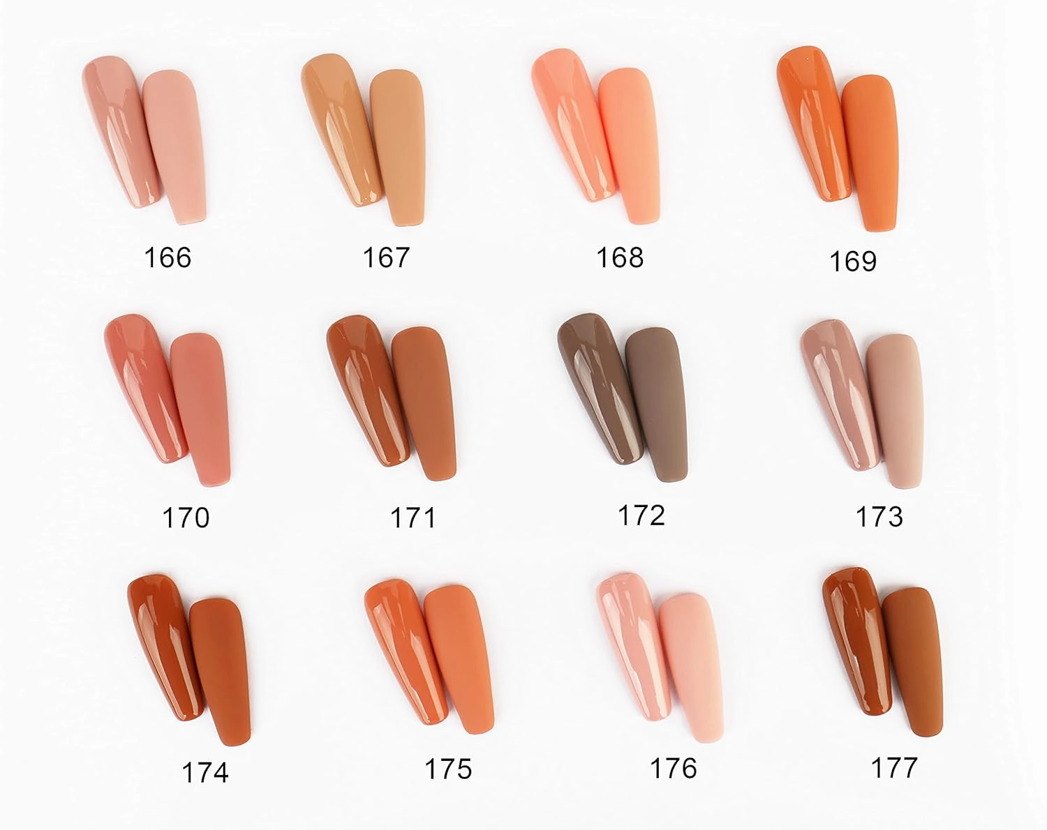 AIMEILI Soak Off U V LED Nude Brown Gel Nail Polish Color, Nudes Neutral Color Gel Kit for Halloween Nail Art Gifts for Women Mother Gift Set Of 12pcs X 8ml - Kit Set 1